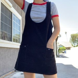 Striped T & Black Overall Skirt